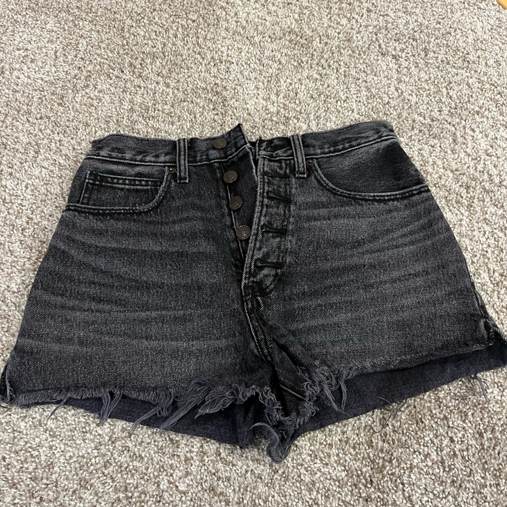 Abercrombie Black Natural Rise Shorts